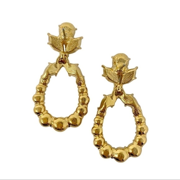 Monet goldtone cz fashion earrings - Picture 3 of 7